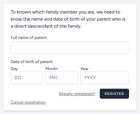 screenshot registration form step 2
