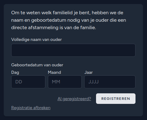 schermafbeelding registratieformulier stap 2
